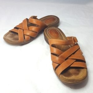 Clarks Tan Leather Reid Newport Sandals 8M